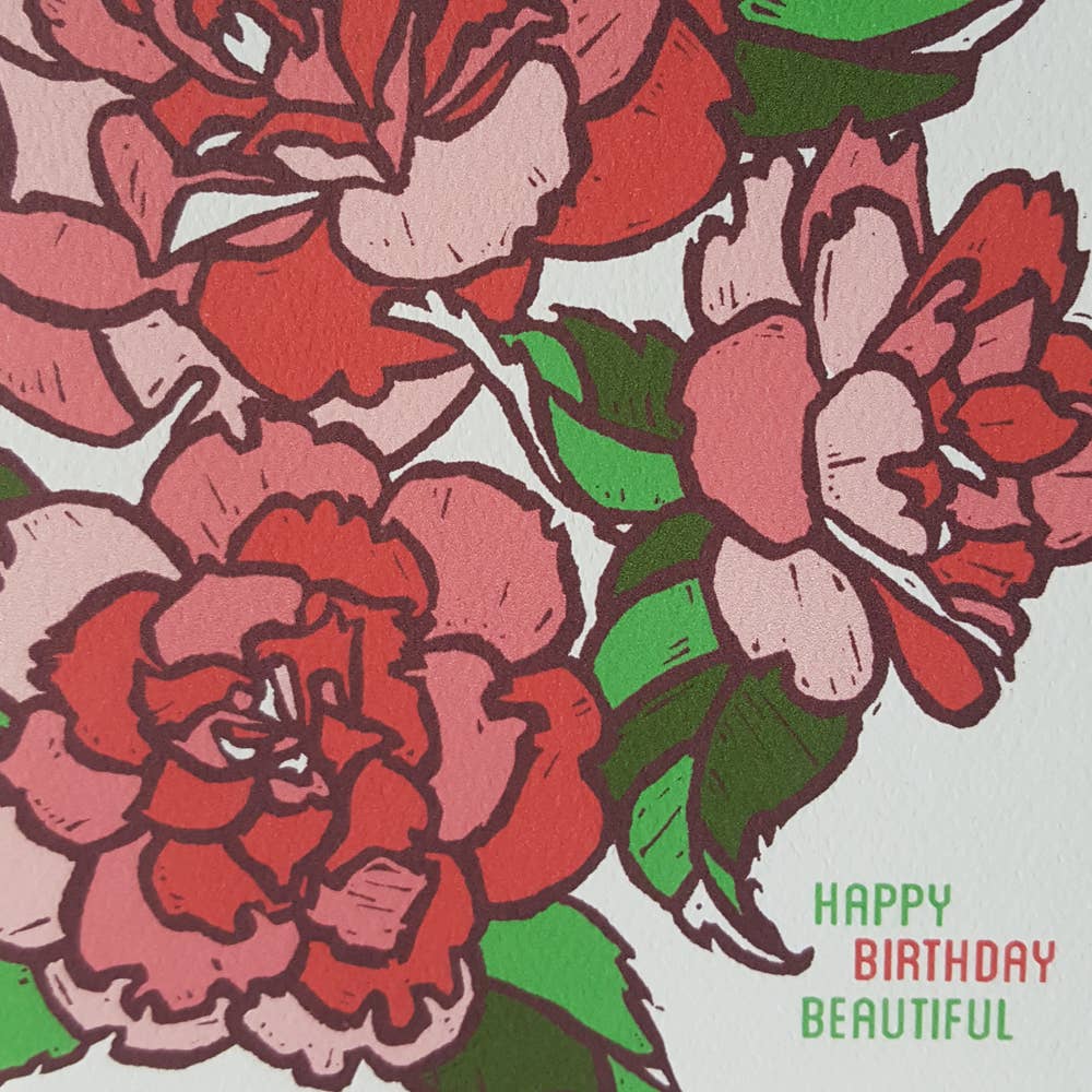 Little Green - Birthday Beautiful Floral Greeting Card