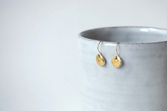 22k Gold Luster Discs GF Wire Hoops