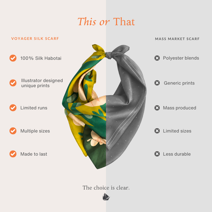 Voyager Silk - Silk Scarves - Onward Through the Darkness | Silk Scarf | Women's Bandana: 26" × 26"