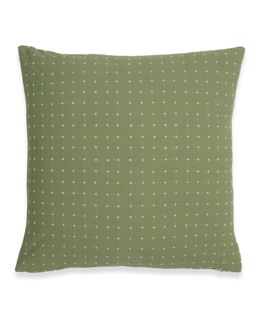 Cross Stitch Throw Pillow - Sage