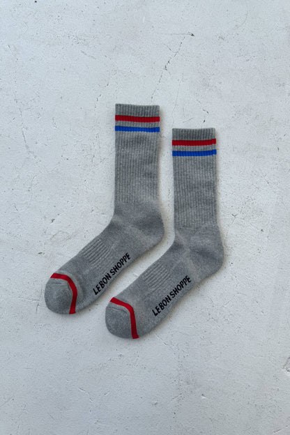Extended Boyfriend Socks: Charcoal