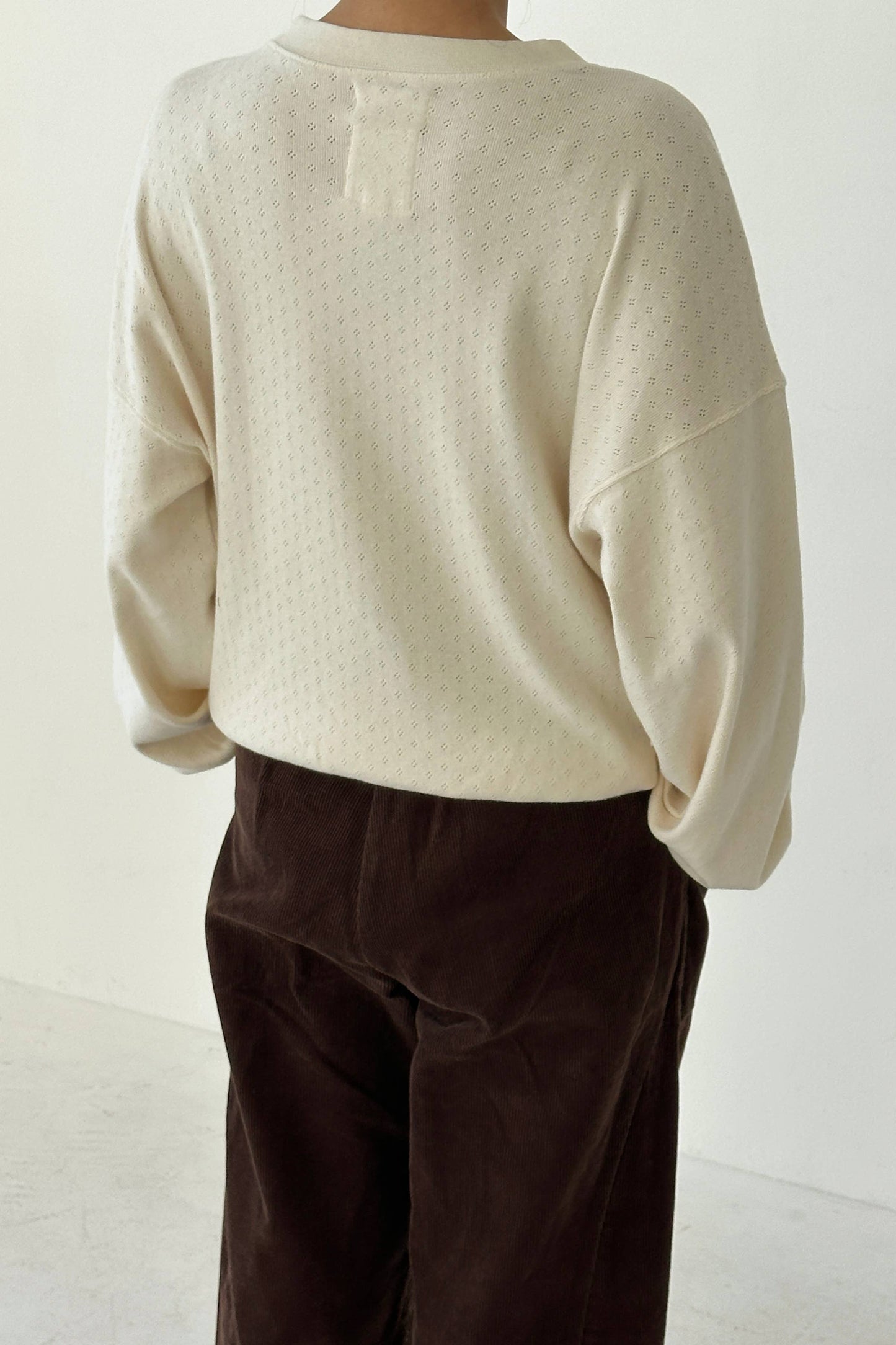 Almond Pointelle Sweatshirt