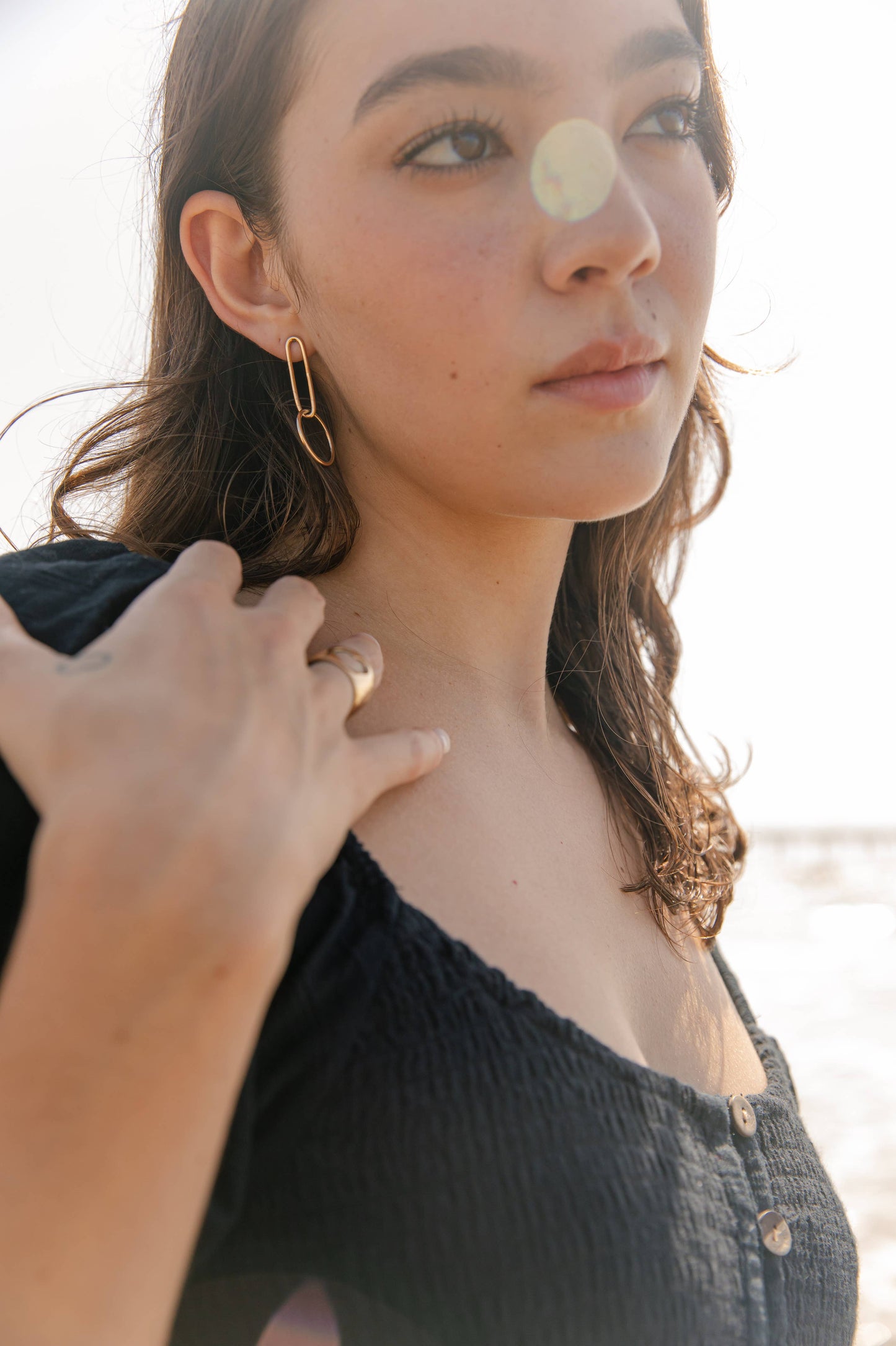 Long Link Earrings: Sterling Silver