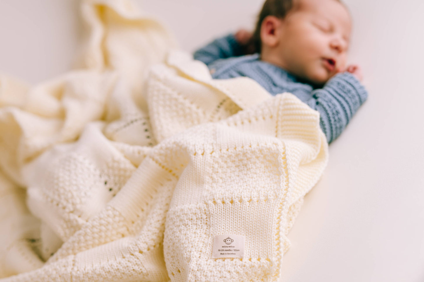 Ecru Plaid Baby Blanket