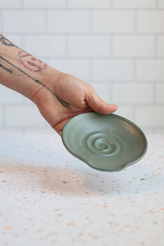 Handmade Pottery Spoon Rest -Lagoon