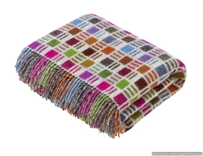 Contemporary Windowpane Merino Lambswool Throw