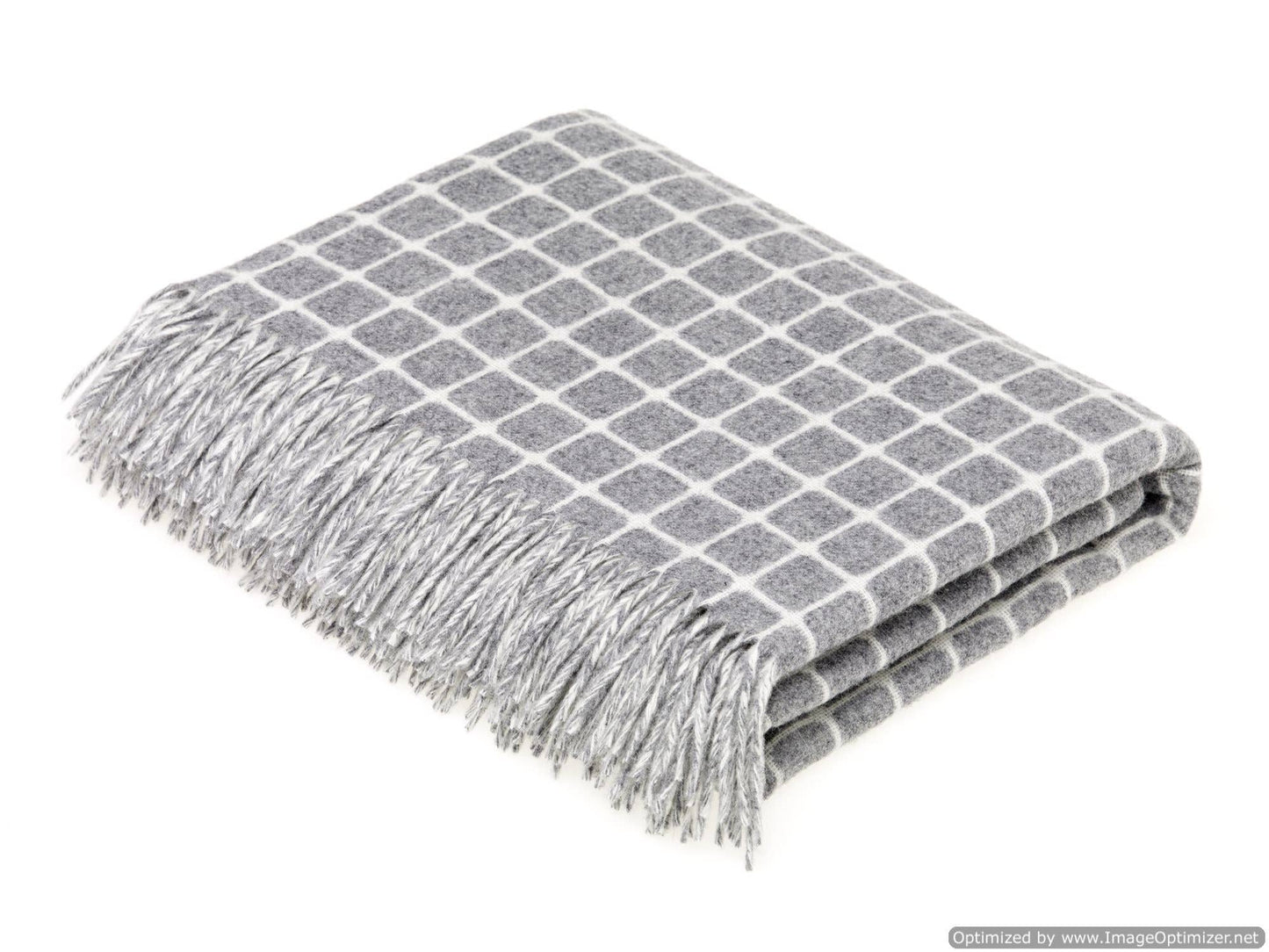 Fog Pinstripe Merino Lambs Wool Throw