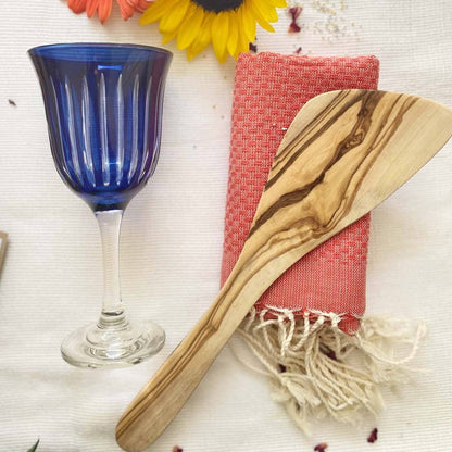 Olive Wood Curved Spatula 12"