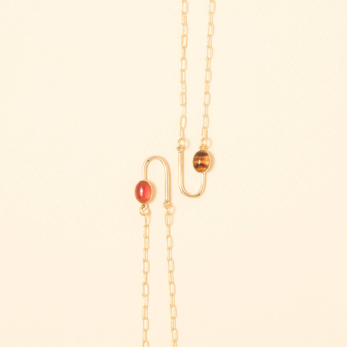 Tortoise Asymmetrical Arch Necklace: 20"