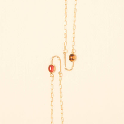 Tortoise Asymmetrical Arch Necklace: 20"