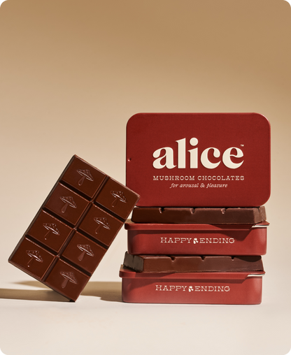 Alice Mushrooms - Happy Ending - mushroom chocolate supplement for wellness