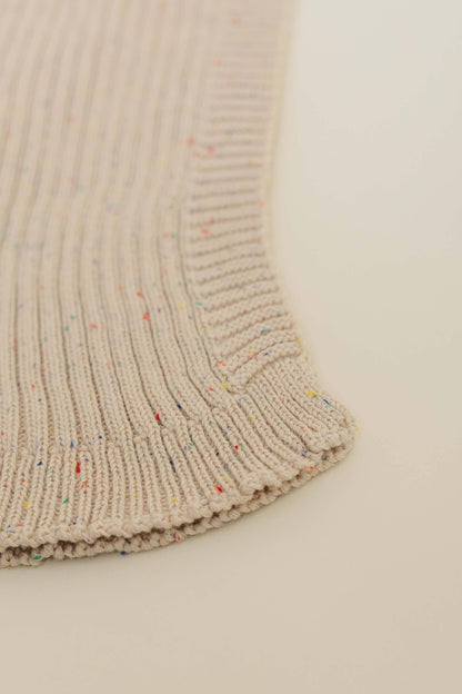 Sprinkle Organic Cotton Knit Ribbed Blanket - Hazelnut