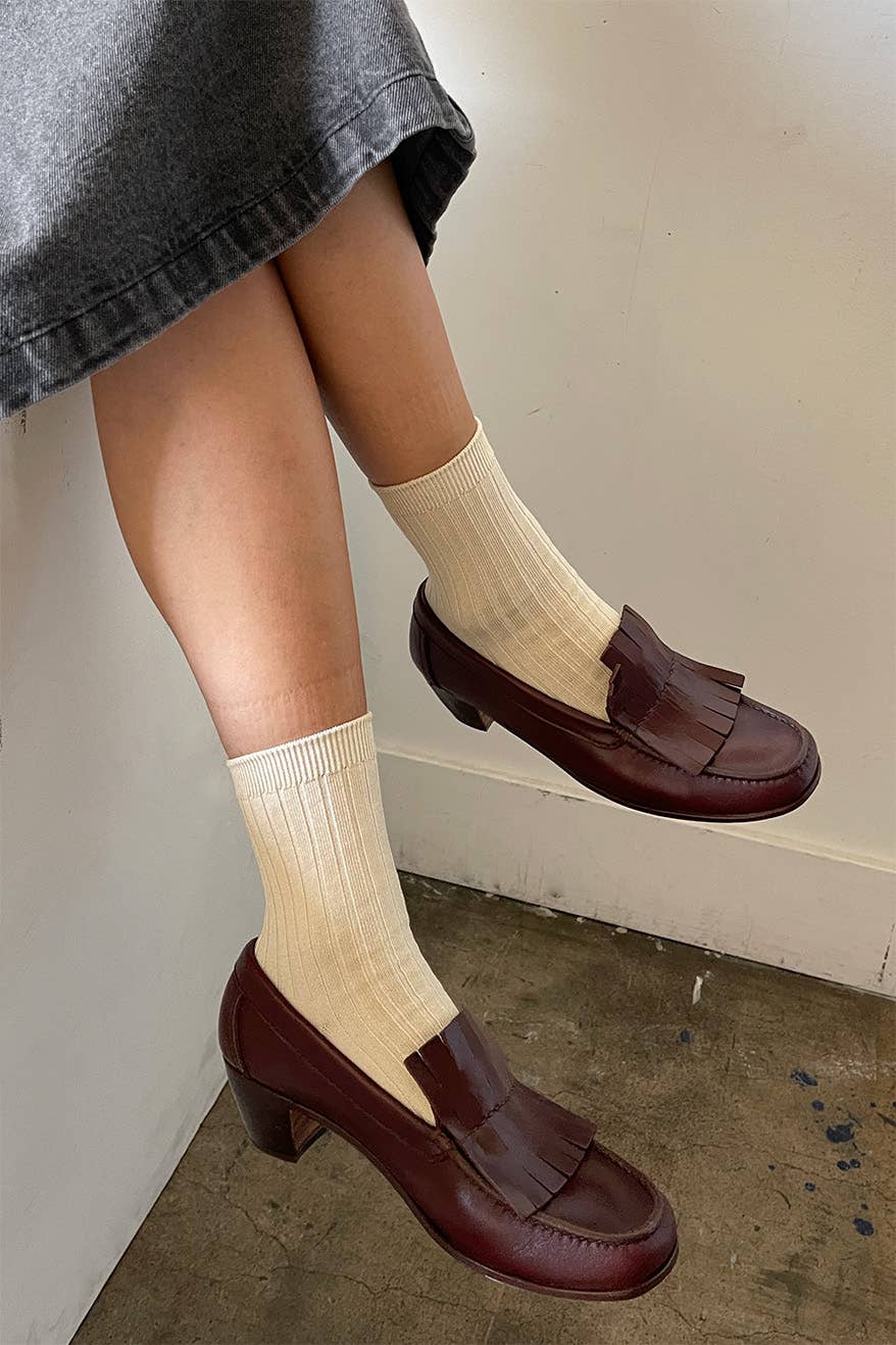 Her Socks - Mercerized Combed Cotton Rib: Peacock