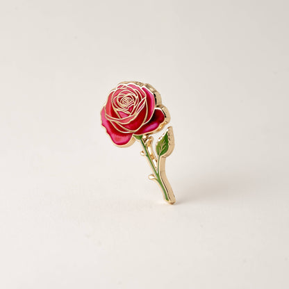 Red rose enamel pin by Happily Plants - shop cute gift ideas at Poppy & Hawk in Camas, WA