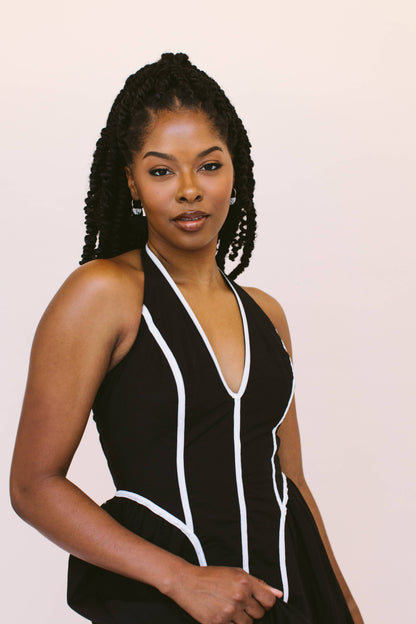 Little Slice Hoops Gold / Ink Splatter