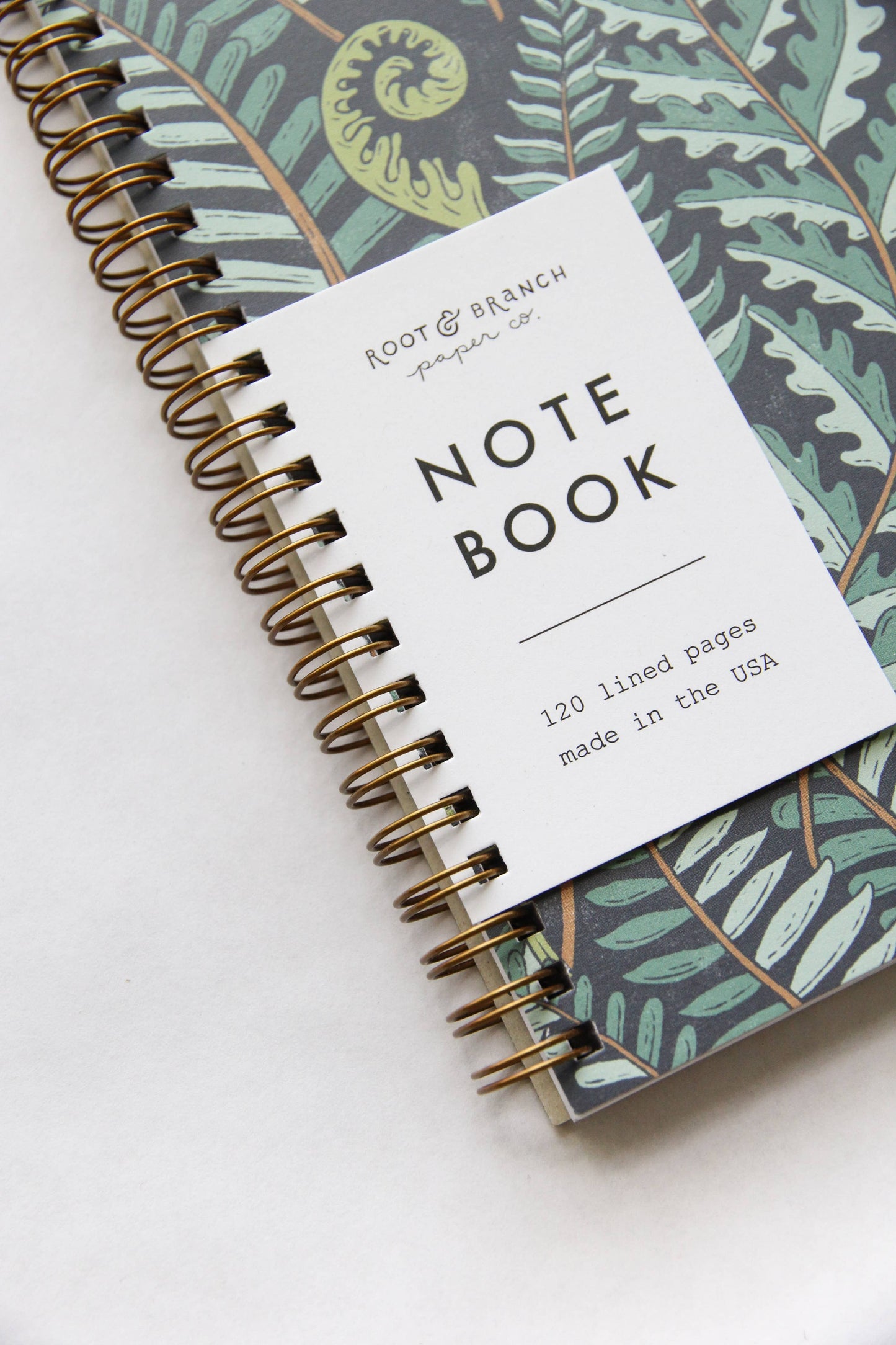 Root & Branch Paper Co. - Forest Fern Spiral Bound Notebook: Lined