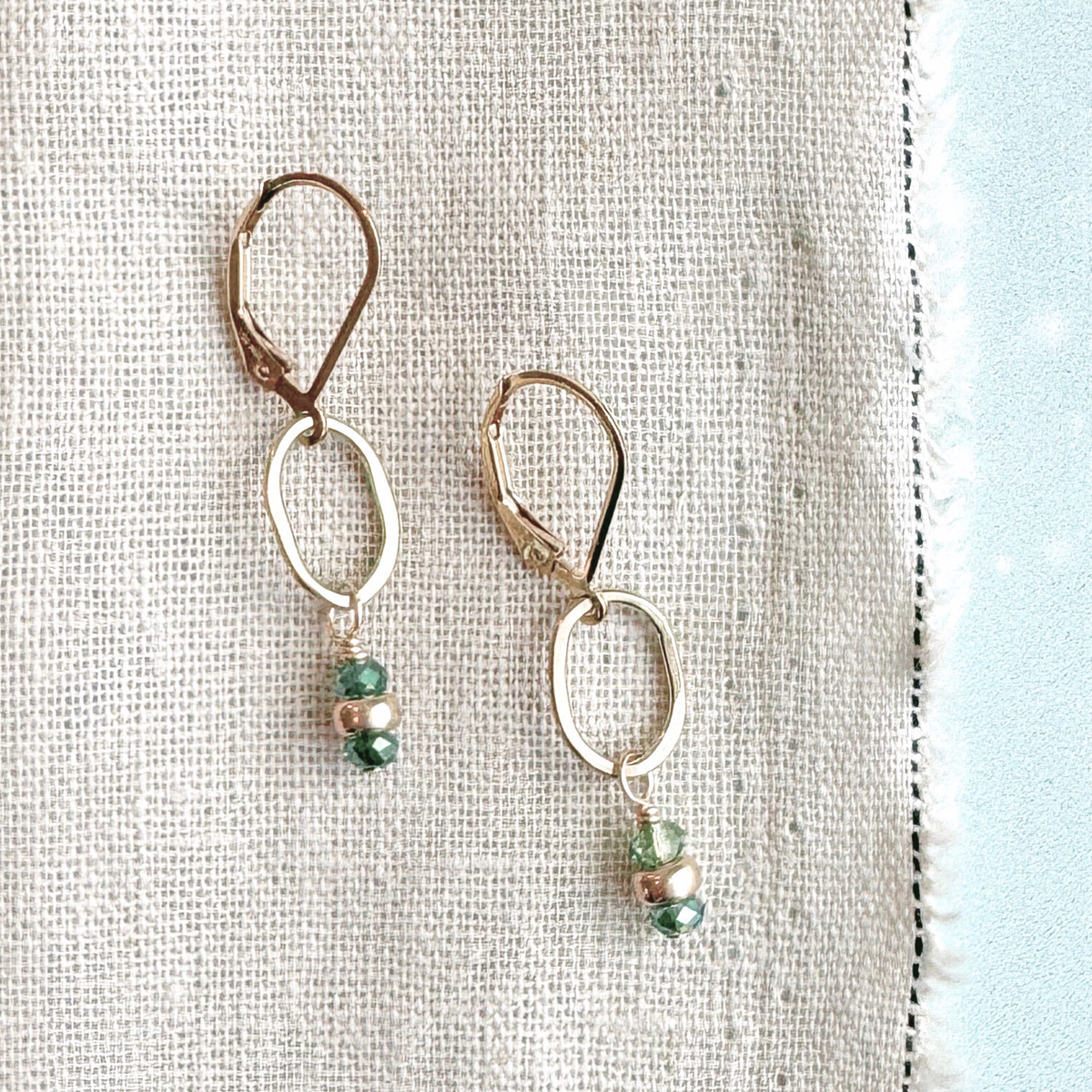 Tidal Vermarine Gemstone - Gold Filled