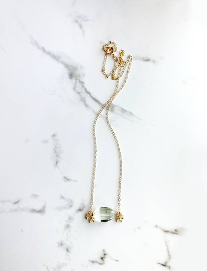 Green Amethyst Necklace GF 17”