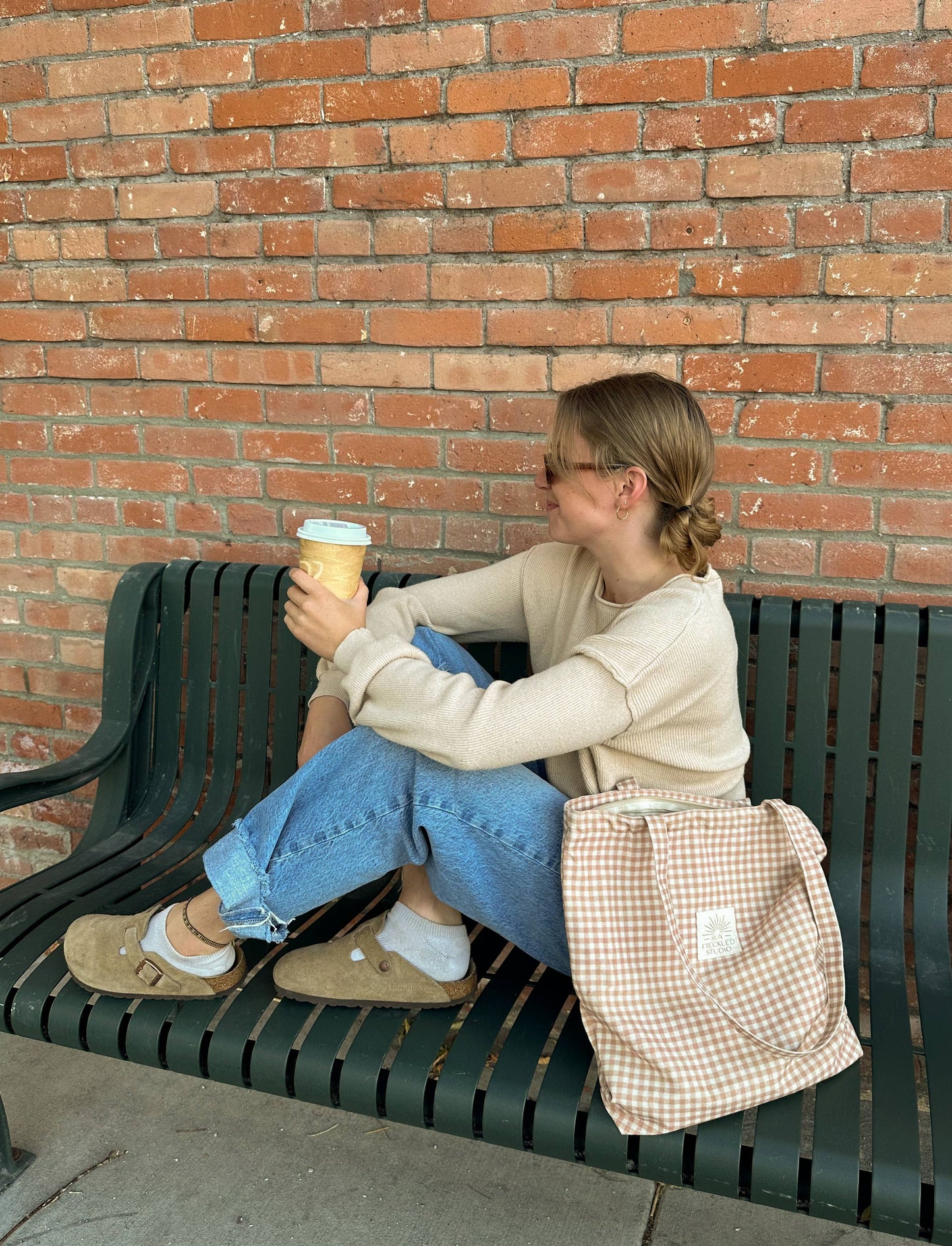 Chai Gingham Tote Bag