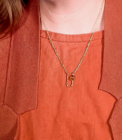 Tortoise Asymmetrical Arch Necklace: 20"
