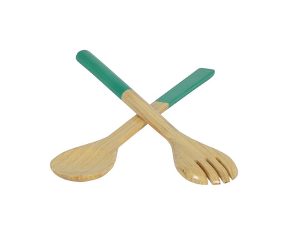 Large Bamboo Server Set: Dark Green