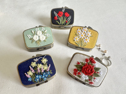 Rose Embroidered Jewelry Box