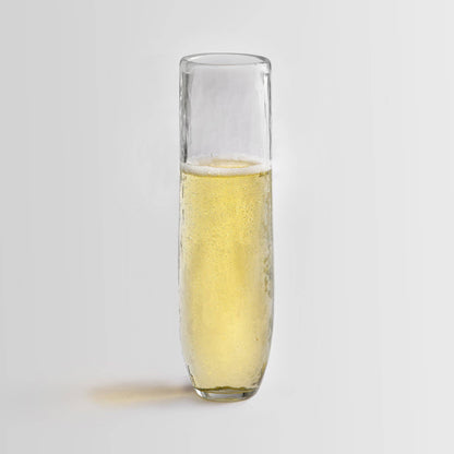 Hammered Glass Stemless Flute