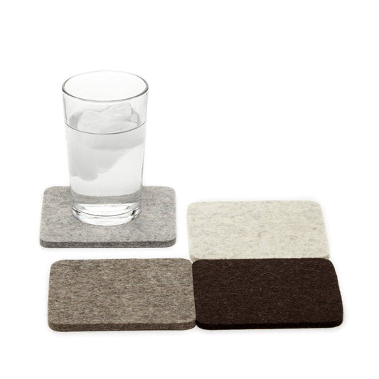 Earth: Bierfilzl Merino Wool Felt Square Coasters