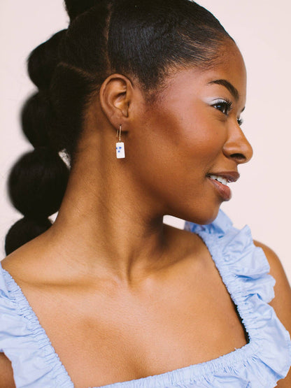 Mini Runway Earrings: Gold / Citrine & Sherbet Dipped