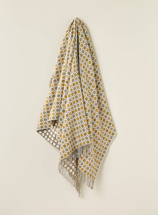 Gold Merino Lambswool Throw Made in England