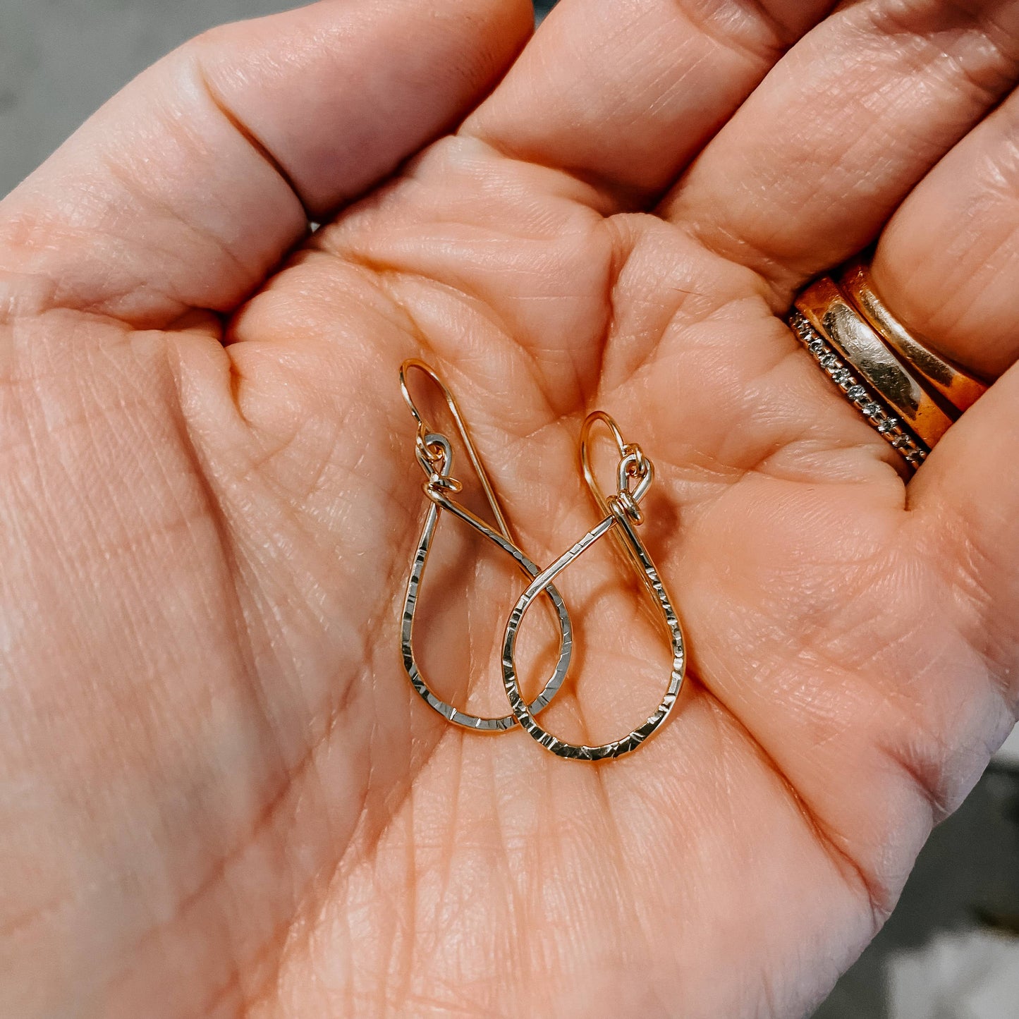 Mini Textured Teardrop Earrings