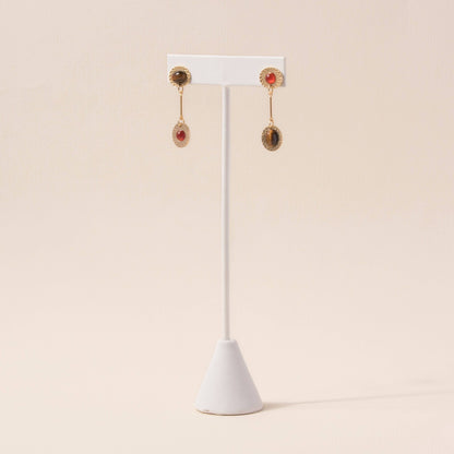 Carnelian + Tiger's Eye Vintage Starburst Drop Earrings