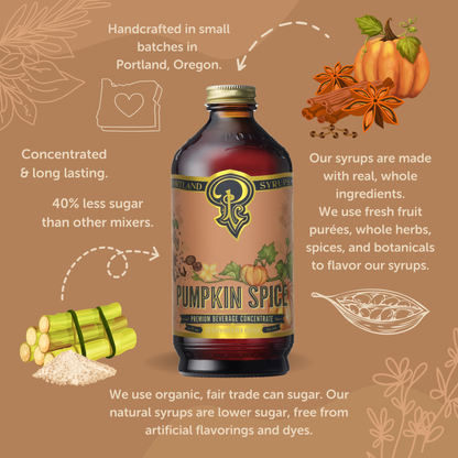 Pumpkin Spice Syrup 12 oz - coffee, tea, cocktail mixer