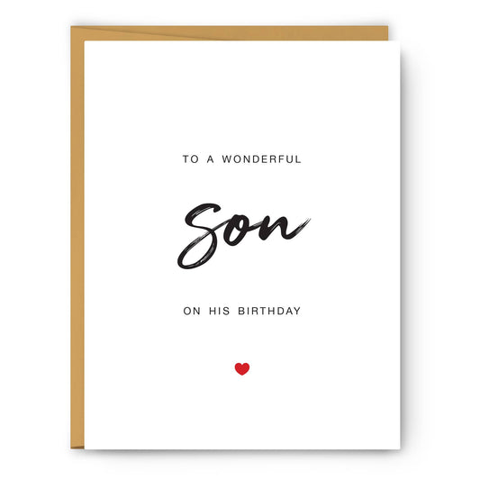 To a Wonderful Son on his Birthday Card