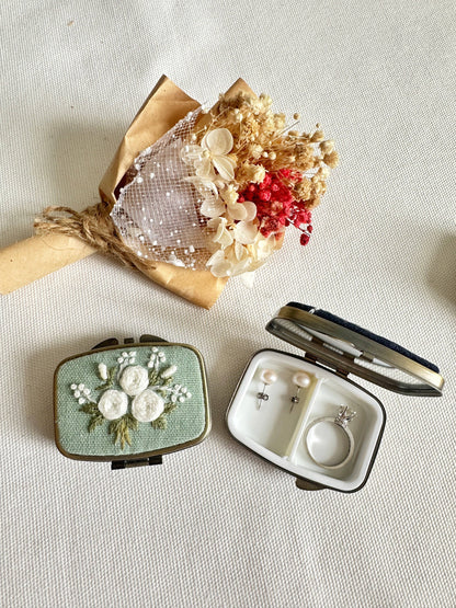 Rose Embroidered Jewelry Box