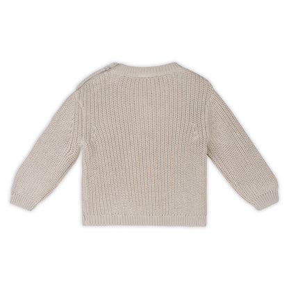 Hippie Flower Embroidered Chunky Knit Baby Sweater