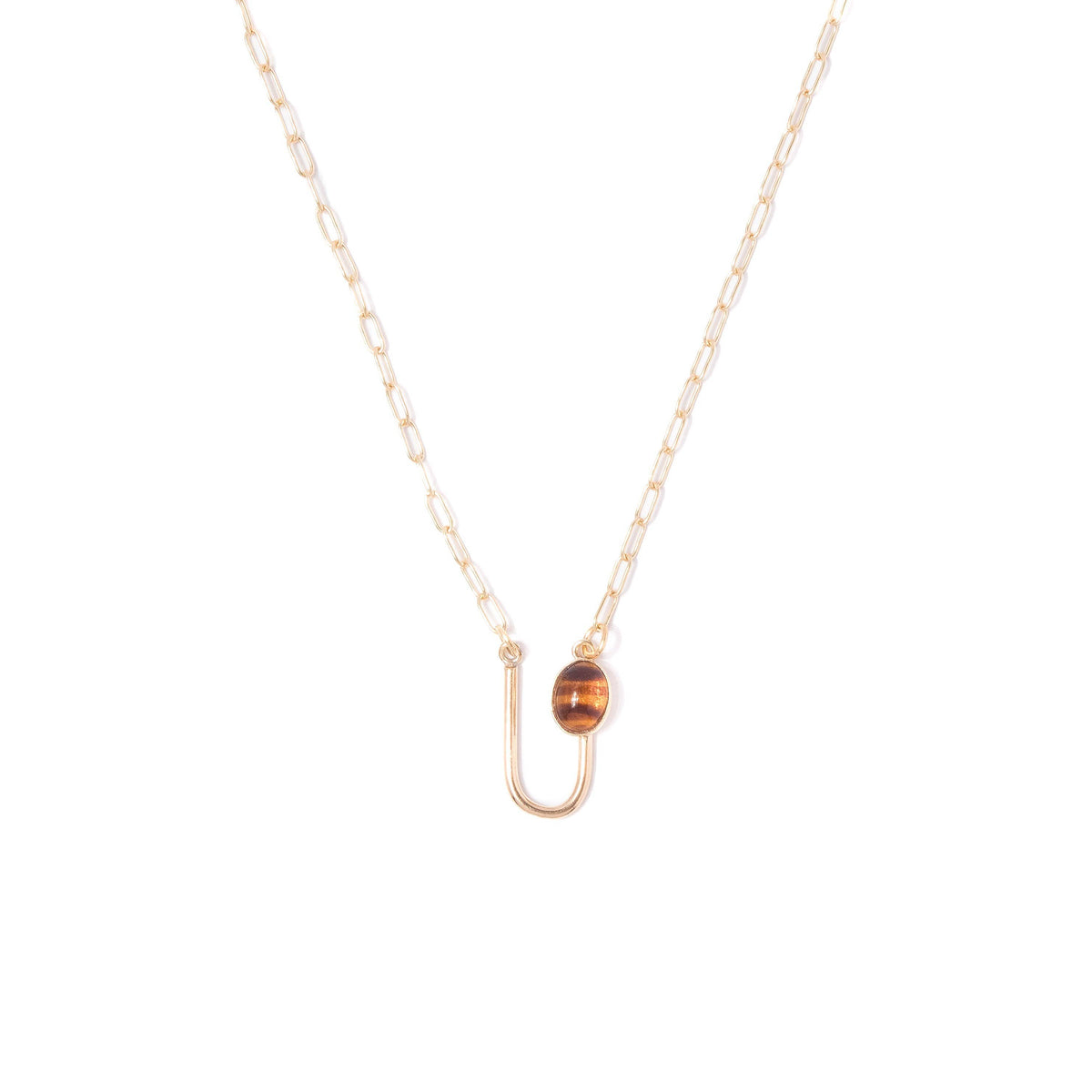 Tortoise Asymmetrical Arch Necklace: 20"