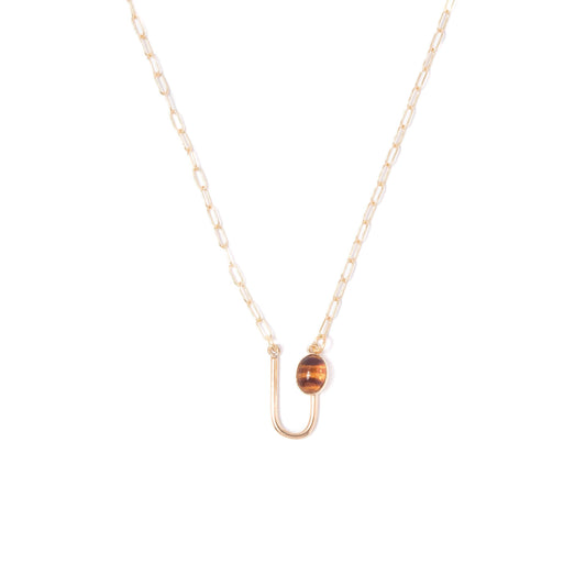 Tortoise Asymmetrical Arch Necklace: 20"