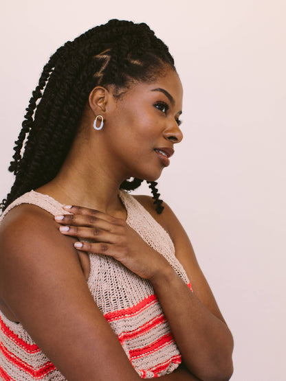 Mini Macramé Link Earrings: Serenity