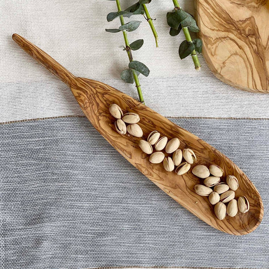 Olive Wood Oval Narrow Tapas Dish