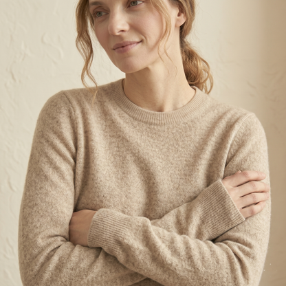 Cashmere Crewneck Sweater Oatmeal Melange