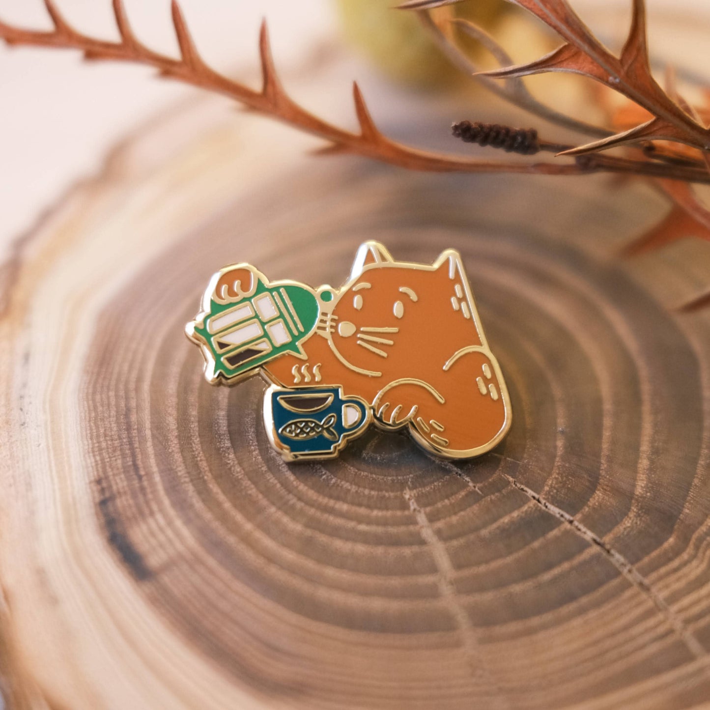 Coffee Cat Enamel Pin