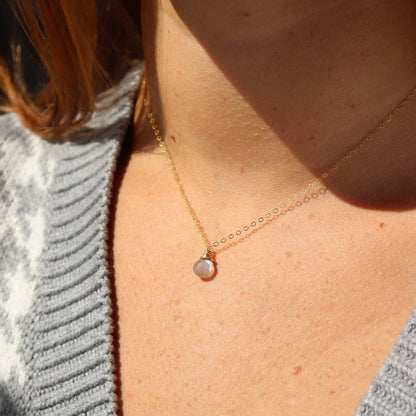 Mystic Moonstone Necklace 14k Gold Fill / 18"