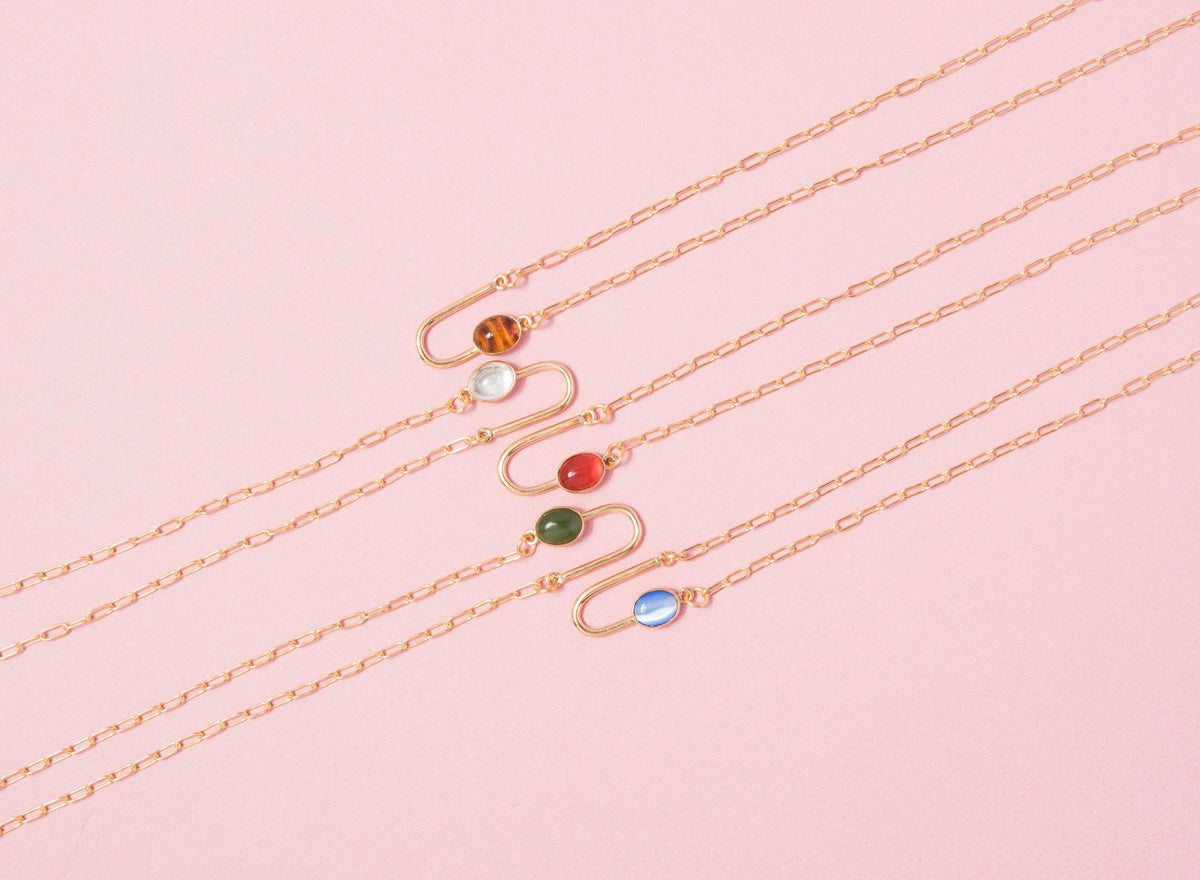 Tortoise Asymmetrical Arch Necklace: 20"