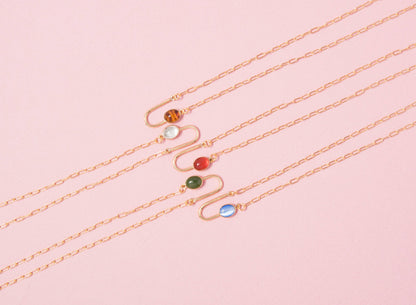 Tortoise Asymmetrical Arch Necklace: 20"