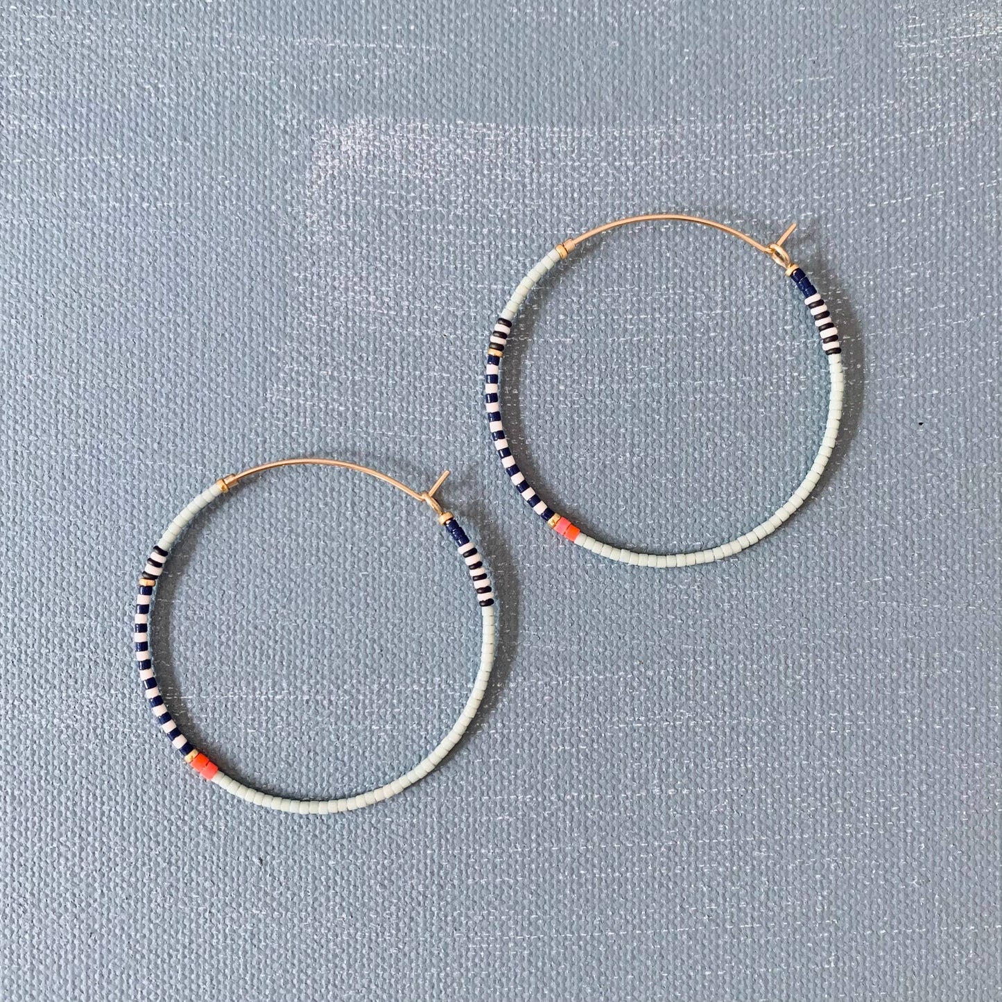 Beaded Hoop Iceberg Blue