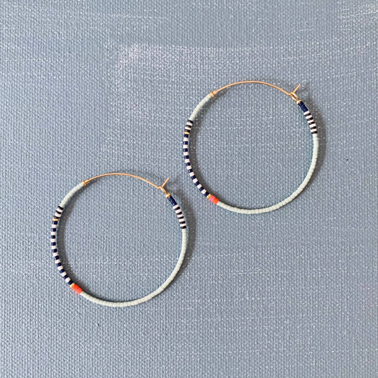 Beaded Hoop Iceberg Blue