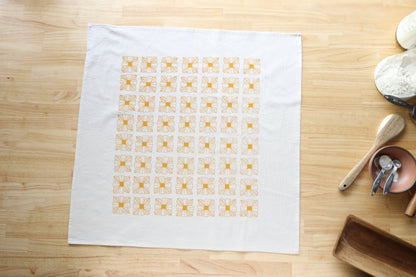 Saffron Floral Tile Tea Towel