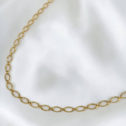 Aura Oval Starburst Chain Necklace Gold Filled