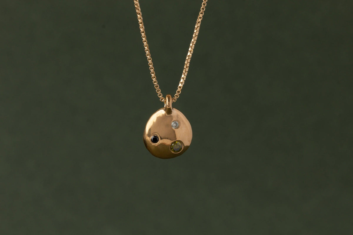YEWŌ Collective - Mwala Constellation Necklace: Olive